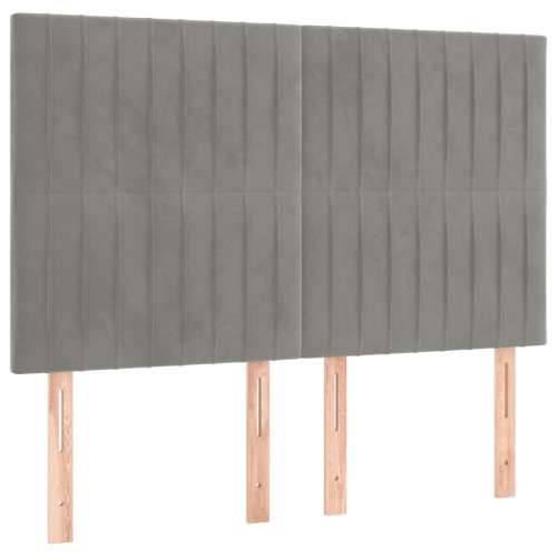 Krevet s oprugama i madracem svjetlosivi 140x200 cm baršunasti - Svjetlosiva 140 x 200 cm Okomite pruge Cijena