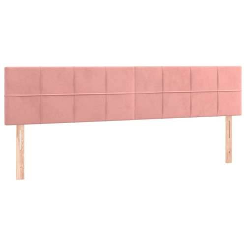 Krevet box spring s madracem LED ružičasti 200x200cm baršunasti - Ružičasta 200 x 200 cm Blok s kvadratima Cijena