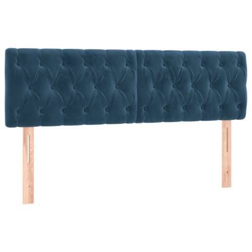 Krevet box spring s madracem LED tamnoplavi 140x200 cm baršun - Tamno plava 140 x 200 cm Dizajn s gumbima Cijena