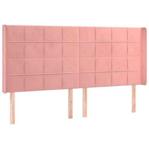 Krevet box spring s madracem LED ružičasti 200x200cm baršunasti - Ružičasta 200 x 200 cm Blok s kvadratima Cijena
