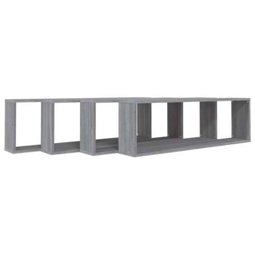 Kockaste zidne police 4 kom boja hrasta 100 x 15 x 30 cm drvene - Sivi hrast sonoma 4 1 Cijena