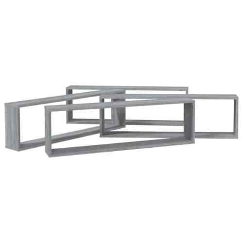 Kockaste zidne police 4 kom boja hrasta 100 x 15 x 30 cm drvene - Sivi hrast sonoma 4 1 Cijena