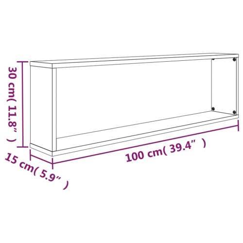 Kockaste zidne police 4 kom boja hrasta 100 x 15 x 30 cm drvene - Sivi hrast sonoma 4 1 Cijena