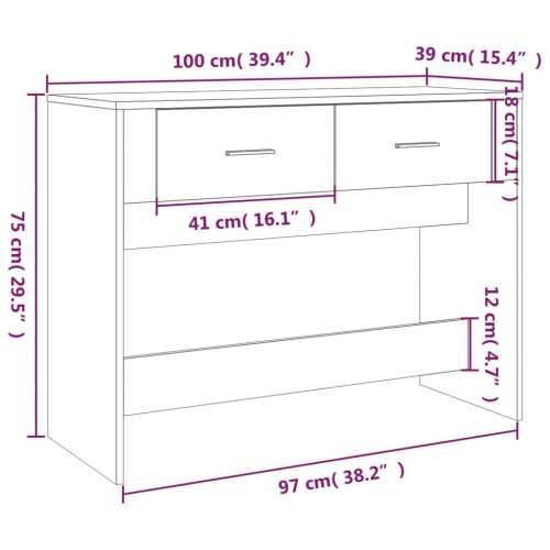 Konzolni stol boja hrasta sonome 100x39x75 cm konstruirano drvo Cijena