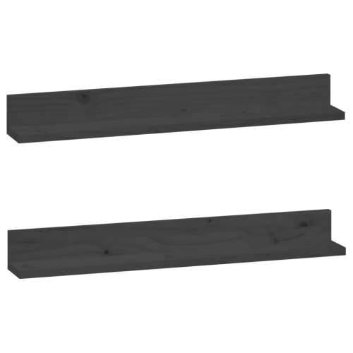 Zidne police 2 kom sive 80 x 11 x 9 cm od masivne borovine - Siva 80 x 11 x 9 cm 1 Cijena
