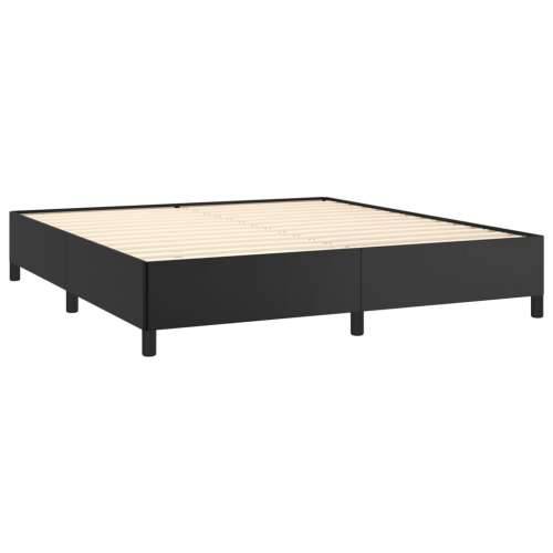 Krevet s oprugama i madracem crni 180 x 200 cm od umjetne kože - Crna 180 x 200 cm Obično s čavlima Cijena