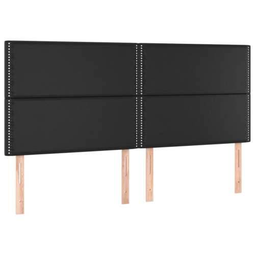 Krevet s oprugama i madracem crni 180 x 200 cm od umjetne kože - Crna 180 x 200 cm Obično s čavlima Cijena