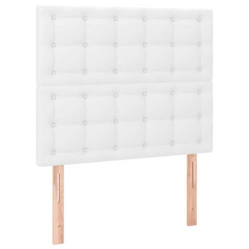 Krevet s oprugama i madracem bijeli 80 x 200 cm od umjetne kože - Bijela 80 x 200 cm gumbi Cijena