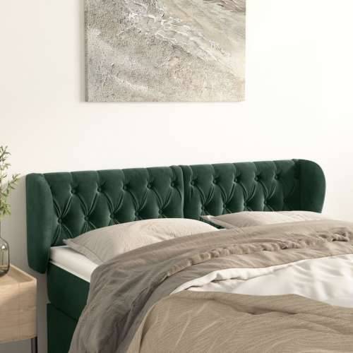 Uzglavlje s ušima tamnozeleno 147x23x78/88 cm baršunasto - Tamnozelena 147 x 23 x 78/88 cm 1 Cijena