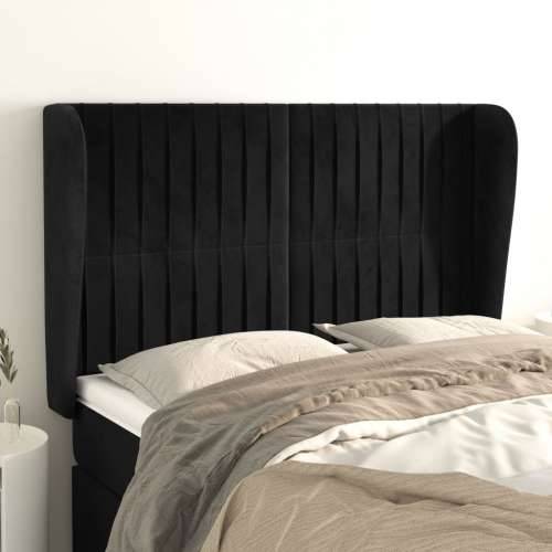Uzglavlje s ušima crno 147x23x118/128 cm baršunasto - Crna 147 x 23 x 118/128 cm 1 Cijena