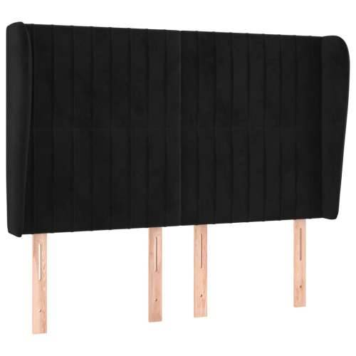 Uzglavlje s ušima crno 147x23x118/128 cm baršunasto - Crna 147 x 23 x 118/128 cm 1 Cijena