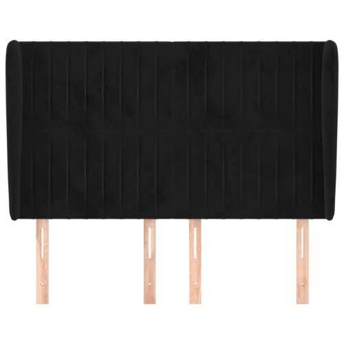 Uzglavlje s ušima crno 147x23x118/128 cm baršunasto - Crna 147 x 23 x 118/128 cm 1 Cijena