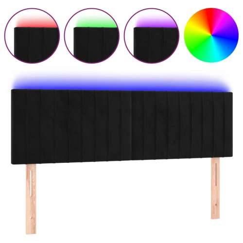 LED uzglavlje crno 144x5x78/88 cm baršunasto - Crna 144 x 5 x 78/88 cm 1 Cijena