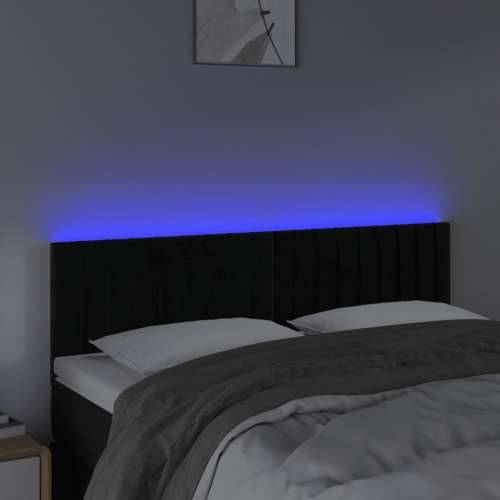 LED uzglavlje crno 144x5x78/88 cm baršunasto - Crna 144 x 5 x 78/88 cm 1 Cijena
