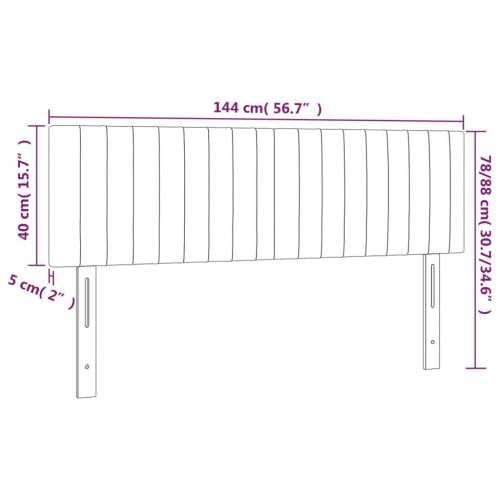 LED uzglavlje crno 144x5x78/88 cm baršunasto - Crna 144 x 5 x 78/88 cm 1 Cijena