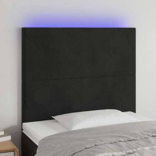LED uzglavlje crno 100x5x118/128 cm baršunasto - Crna 100 x 5 x 118/128 cm 1 Cijena