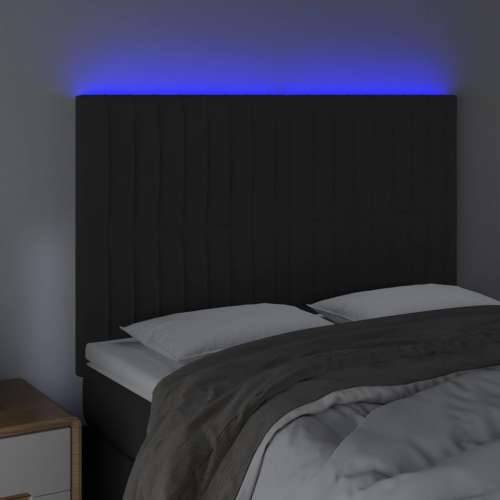 LED uzglavlje crno 144x5x118/128 cm baršunasto - Crna 144 x 5 x 118/128 cm 1 Cijena
