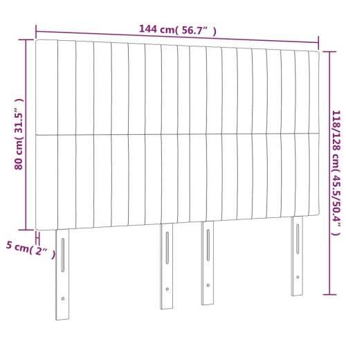 LED uzglavlje crno 144x5x118/128 cm baršunasto - Crna 144 x 5 x 118/128 cm 1 Cijena