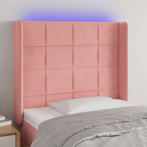 LED uzglavlje ružičasto 93x16x118/128 cm baršunasto - Ružičasta 93 x 16 x 118/128 cm 1 Cijena