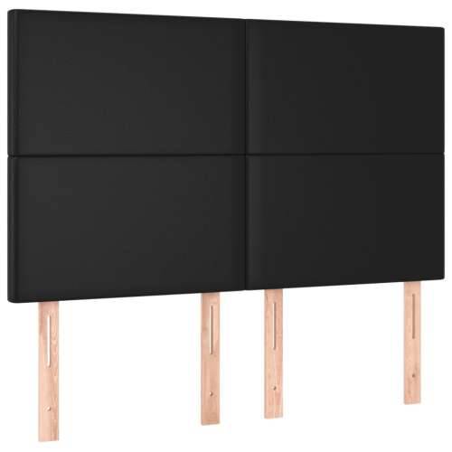 Krevet s oprugama i madracem crni 140 x 200 cm od umjetne kože - Crna 140 x 200 cm Gladak dizajn Cijena
