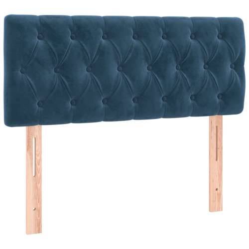 Krevet box spring s madracem LED tamnoplavi 100x200 cm baršun - Tamno plava 100 x 200 cm Dizajn s gumbima Cijena