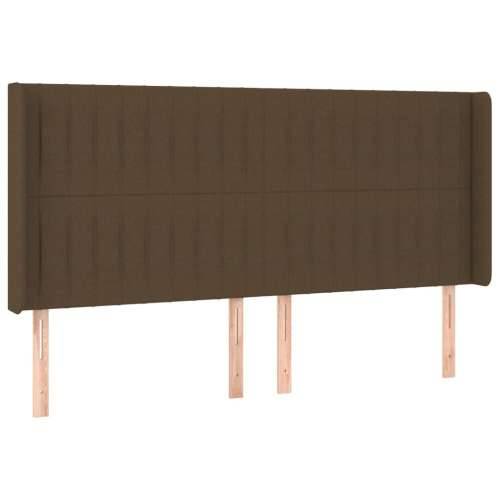Krevet box spring s madracem LED tamnosmeđi 160x200 cm tkanina - Tamno smeđa 160 x 200 cm Okomite pruge Cijena