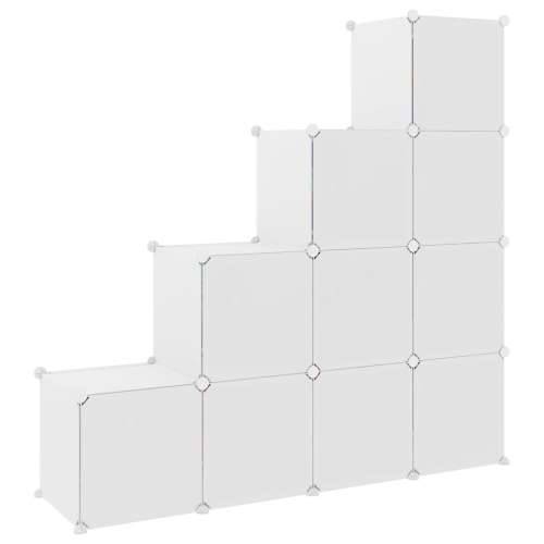 Dječji kockasti ormarić za pohranu s 10 kocki bijeli od PP-a - Bijela 1 123.5 cm 124.5 cm Cijena