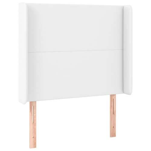 Krevet box spring s madracem LED bijeli 80x200 cm umjetna koža - Bijela 80 x 200 cm Gladak dizajn Cijena