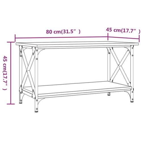 Stolić za kavu boja hrasta 80x45x45 cm od drva i željeza - Dimljeni hrast 1 80 cm 45 cm Cijena