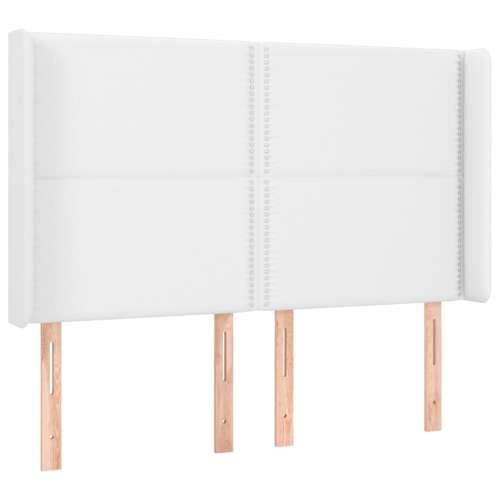 Krevet box spring s madracem LED bijeli 140x190 cm umjetna koža - Bijela 140 x 190 cm Obično s čavlima Cijena
