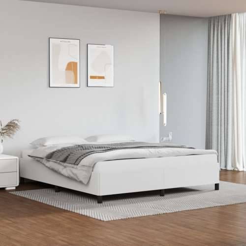 Okvir za krevet bijela 160x200 cm od umjetne kože