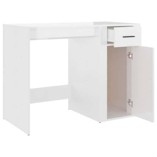 Radni stol visoki sjaj bijeli 100x49x75 cm konstruirano drvo Cijena