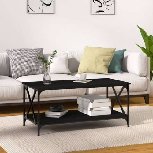 Stolić za kavu crni 100x50x45 cm konstruirano drvo i željezo - Crna 1 100 cm 50 cm Cijena
