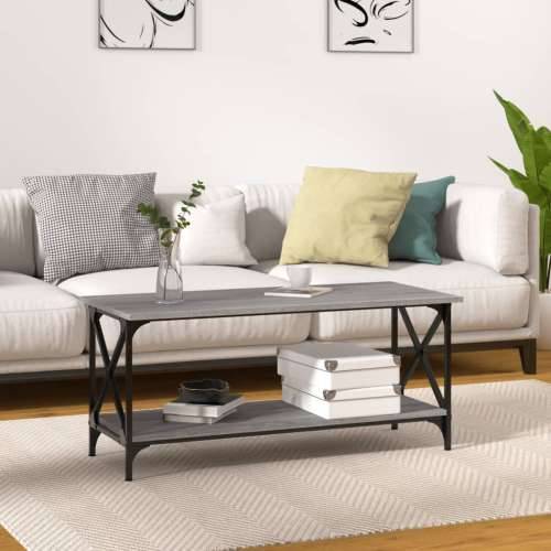 Stolić za kavu sonoma sivi 100x45x45 cm od drva i željeza - Sivi hrast sonoma 1 100 cm 45 cm Cijena