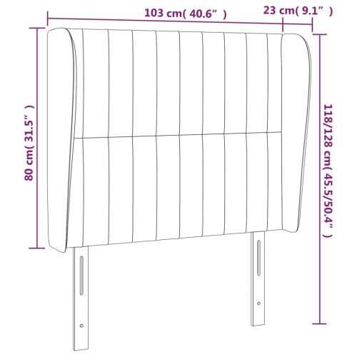 Uzglavlje s ušima tamnoplavo 103x23x118/128 cm baršunasto - Tamno plava 103 x 23 x 118/128 cm 1 Cijena