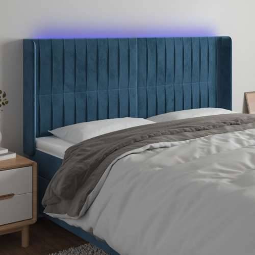 LED uzglavlje tamnoplavo 203 x 16 x 118/128 cm od tkanine - Tamno plava 203 x 16 x 118/128 cm 1 Cijena