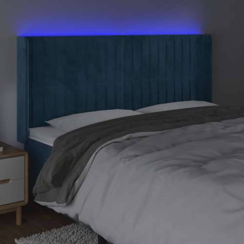 LED uzglavlje tamnoplavo 203 x 16 x 118/128 cm od tkanine - Tamno plava 203 x 16 x 118/128 cm 1 Cijena