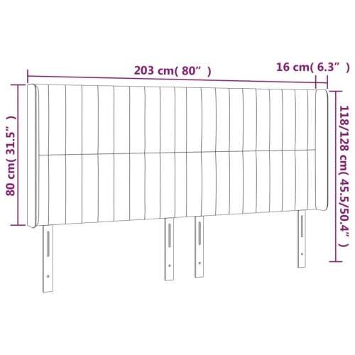 LED uzglavlje tamnoplavo 203 x 16 x 118/128 cm od tkanine - Tamno plava 203 x 16 x 118/128 cm 1 Cijena