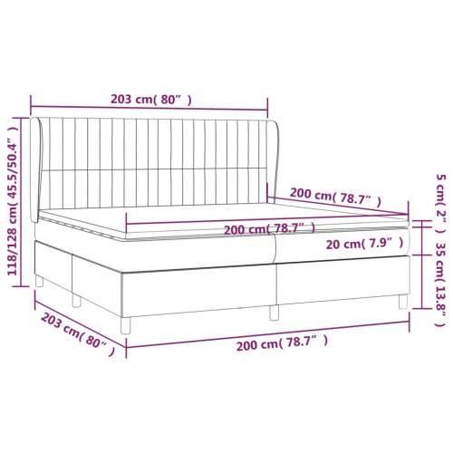Krevet s oprugama i madracem tamnoplavi 200x200 cm baršunasti - Tamno plava 200 x 200 cm Okomite pruge Cijena