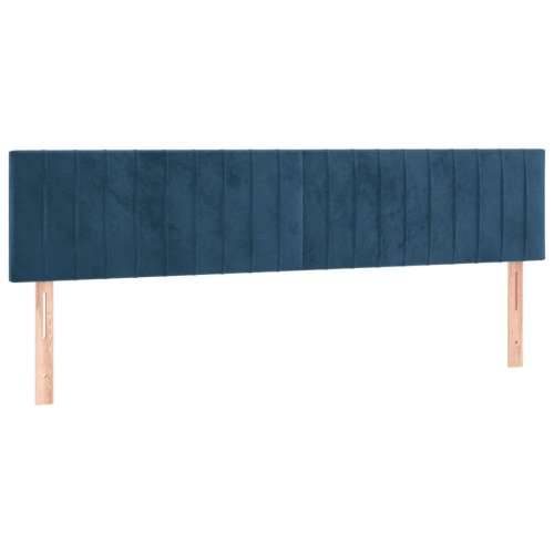 Krevet s oprugama i madracem tamnoplavi 200x200 cm baršunasti - Tamno plava 200 x 200 cm Okomite pruge Cijena