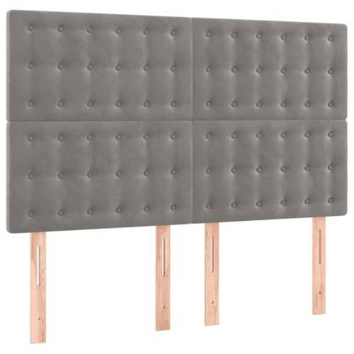 LED uzglavlje svjetlosivo 144x5x118/128 cm baršunasto - Svjetlosiva 144 x 5 x 118/128 cm 1 Cijena