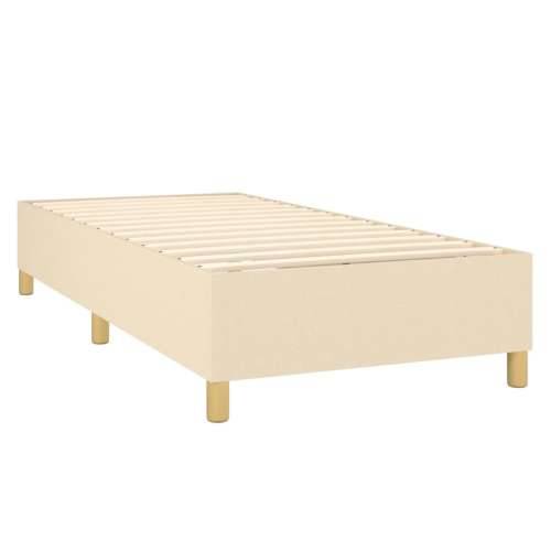 Krevet box spring s madracem LED krem 90x190 cm od tkanine - Krema 90 x 190 cm Gladak dizajn Cijena