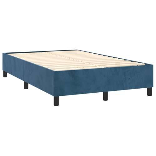 Box spring krevet s madracem tamnoplavi 120 x 200 cm baršunasti - Tamno plava 120 x 200 cm Okomite pruge Cijena