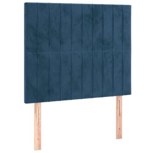 Box spring krevet s madracem tamnoplavi 120 x 200 cm baršunasti - Tamno plava 120 x 200 cm Okomite pruge Cijena