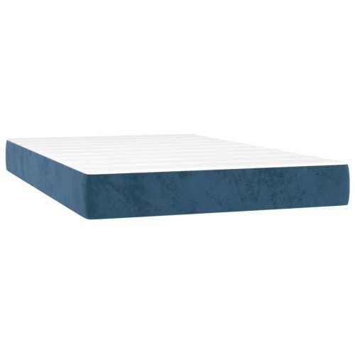 Box spring krevet s madracem tamnoplavi 120 x 200 cm baršunasti - Tamno plava 120 x 200 cm Okomite pruge Cijena