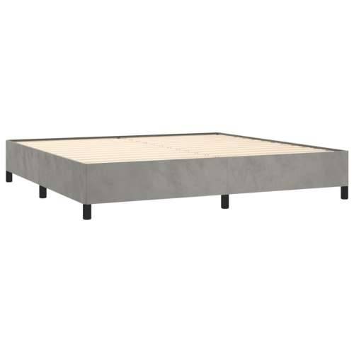 Krevet s oprugama i madracem svjetlosivi 200x200 cm baršunasti - Svjetlosiva 200 x 200 cm Okomite pruge Cijena