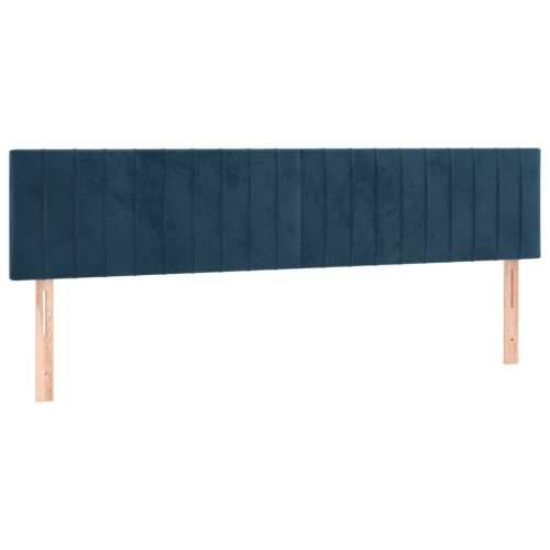 Krevet s oprugama i madracem tamnoplavi 200x200 cm baršunasti - Tamno plava 200 x 200 cm Okomite pruge Cijena