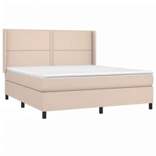 Krevet box spring s madracem cappuccino 180x200 cm umjetna koža - Boja cappuccina 180 x 200 cm Obično s čavlima Cijena