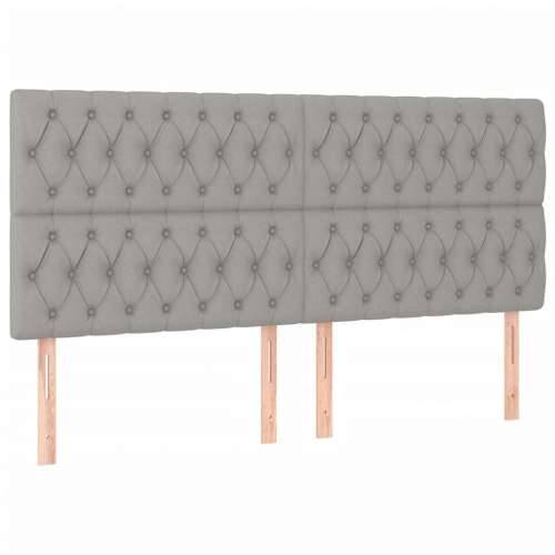 Krevet box spring s madracem LED svjetlosivi 180x200 cm tkanina - Svjetlosiva 180 x 200 cm Dizajn s gumbima Cijena