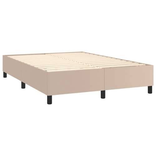 Krevet s oprugama i madrac cappuccino 140x190cm od umjetne kože - Boja cappuccina 140 x 190 cm gumbi Cijena